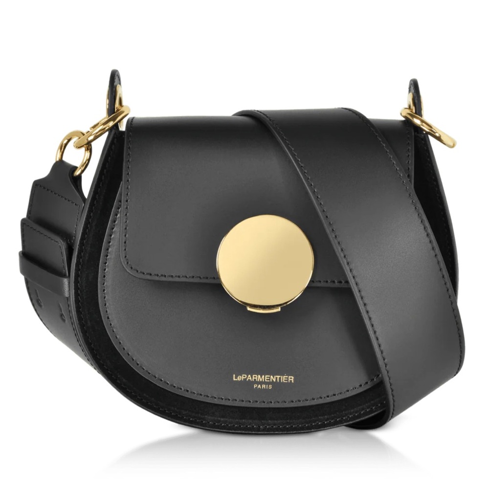 Le Parmentier yucca suede and leather shoulder bag